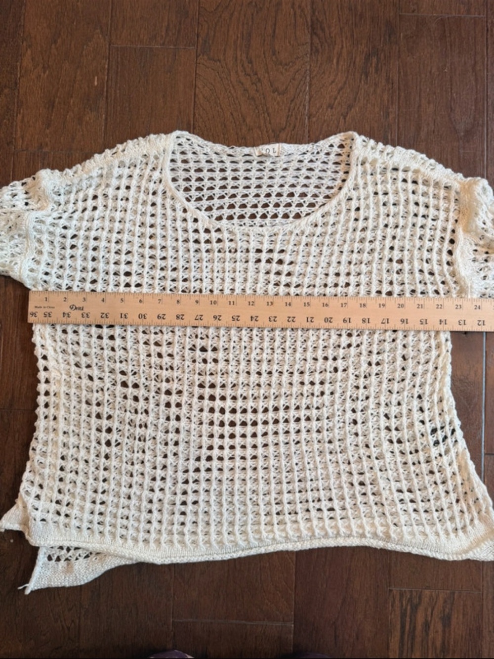 POL Open-Knit Scoop Neck Sweater in Cream - Picture 5 of 7
